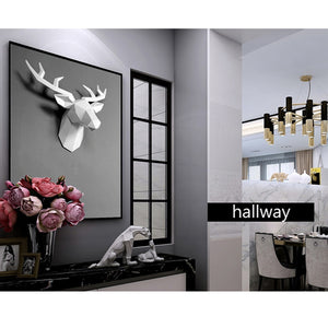3D Deer Head Sculpture Statue